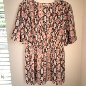 ODDY Short Sleeve Faux Wrap Top, 2XL